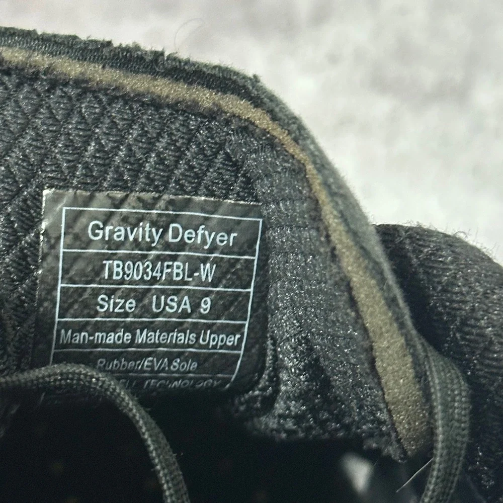 Gravity Defyer G-Defy XLR8 Womens 9 Black Running Shoes TB9034FBL-W